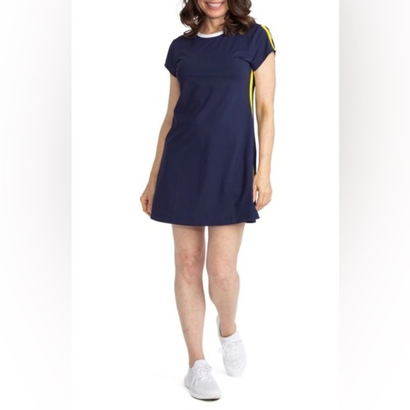 Kinona Women Dress XS Blue Pin High Golf Performance Italian Fabric Nylon Pocket - Picture 1 of 10